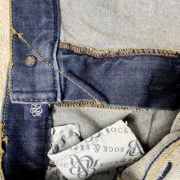 Rock Republic Denim Jeans Slim Fit Dark Wash Embellished Pockets Size 27 - Picture 14 of 16